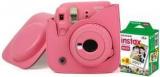 Fujifilm Instax Mini 9 Camera With Leather Bag And 20x Film Sheet Flamingo Pink Instant Camera