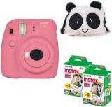 Fujifilm Mini 9 Flamingo Pink With Panda Case And 40 Shots Instant Camera