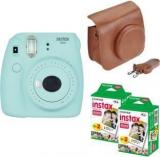 Fujifilm Mini 9 Ice Blue With Brown Case 40 Shots Instant Camera