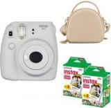 Fujifilm Mini 9 Smokey White With Rice White Shell Bag And 40 Shots Instant Camera