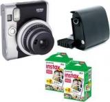 Fujifilm Mini 90 Black With Flat Black Case & 40 Shots Instant Camera