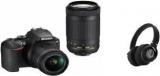 Nikon D3500 DSLR Camera Body With Dual Lens: 18 55 Mm F/3.5.6 G VR And AF P DX Nikkor 70 300 Mm F/4.5 6.3G ED VR DSLR Camera Body With Dual Lens: 18 55 Mm F/3.5.6 G VR And AF P DX Nikkor 70 300 Mm F/4.5 6.3G ED VR