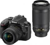 Nikon DSLR D3400 DSLR Camera Body With Dual Lens: AF P DX NIKKOR 18 55 Mm F/3.5.6G VR + AF P DX NIKKOR 70 300 Mm F/4.5 6.3G ED VR