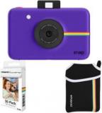 Polaroid Snap Instant Camera Purple With 2x3 Zink Paper Neoprene Pouch Instant Camera