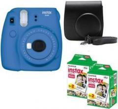 Fujifilm Mini 9 Cobalt Blue with black Case and 40 Shots Instant Camera