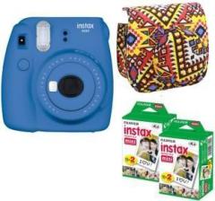 Fujifilm Mini 9 Cobalt Blue with Bohemia Case 40 Shots Instant Camera