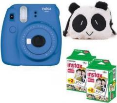 Fujifilm Mini 9 Cobalt Blue with The panda Case and 40 Shots Instant Camera