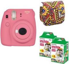 Fujifilm Mini 9 Flamingo Pink With Bohemia Case and 40 Shots Instant Camera