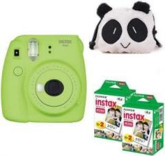 Fujifilm Mini 9 Lime Green with panda Case and 40 Shots Instant Camera