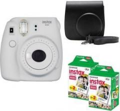 Fujifilm Mini 9 Smokey White With Black Case 40 Shots Instant Camera