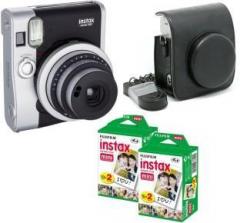 Fujifilm Mini 90 Black with Black case & 40 Shots Instant Camera