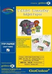 Gocolor Tshirt Transfer 120 Gsm Inkjet Photo Paper Light Fabrics Unruled A4 Photo Paper