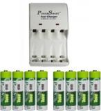 Power Smart Fast Charging Unit PS1002 Combo With 2 Set 2100 maHx4 AA Cells Camera Battery Charger