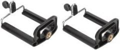 Retrack SET OF 2PC Clip Bracket Stand Holder Adapter Mount For Cell Phone Camera Monopod Tripod Kit