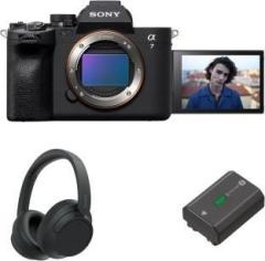 Sony Alpha 7M4 Mirrorless Camera Body Only with Wireless Headphones & Rechargeable Battery