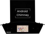 Beyond By Byondnxt Asteria 60 Cm Android Chimney Filter Less Auto Clean Wall Mounted Black 1408 CMH Chimney