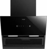 Glen Kara 90 Cm Auto Clean Slant Glass 90 Cm| Touch & Gesture Control| Autoclean| Filterless|Powerful Suction|Low Noise Wall Mounted Black 1200 CMH Chimney