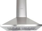 Glen MIA SS 60 BF LTW Pyramid SS 60 Cm| Baffle Filter | Low Noise Wall Mounted Silver 1000 CMH Chimney