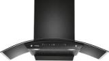 Hindware DIVINA 90 | Filter Less | Powerful Suction | 3 Speed Gesture Control | Auto Clean Wall Mounted Black 1200 CMH Chimney