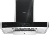 Hindware Optimus I Pro 90 Auto Clean | Maxx Technology | T Shape | Filterless | IOT Enabled | Touch With Gesture Control, Motion Sensor | Energy Efficient LED Light | Powerful Suction | Wall Mounted Black, Inox 1400 CMH Chimney