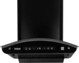 Hindware Smart Appliances Alexio Plus BLDC 60 CM Auto Clean | Curved Glass | Filterless | Touch Control, Motion Sensor | Energy Efficient LED Light | Powerful Suction | Wall Mounted Black 1450 CMH Chimney