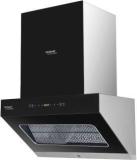 Hindware Smart Appliances Octavia 60 Auto Clean Wall Mounted Black And Inox 1350 CMH Chimney