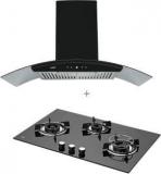 Kaff LIZDHC90+HBR783 Auto Clean Wall Mounted Chimney With Built In Hob