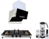 Kraft Italy COMBO SET OF CHIMNEY KFC 71 (60)|3 BURNER GAS STOVE|LOVID 20 MIXER JUICER Auto Clean Wall Mounted Chimney