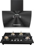 Maplin Combo Of Voice Chimney VC90 + Gas Cooktop GH04 Auto Clean Wall Mounted Chimney