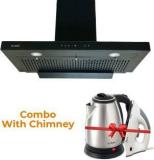 Ruwa Jade 90 Filterless Auto Clean Wall Mounted Black 1350 CMH Chimney