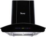 Seavy Black Titanium Steel 60 Auto Clean Wall Mounted Chimney (Black, 1200 M3/hr)