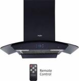 Whirlpool SMARTSENSE ZEN CGFL 904 HAC BLDC BK HOOD Auto Clean Curved Glass 90 Cm | BLDC Motor| Smart Sense Speed Control |Heat Autoclean| Gesture Control|Filterless| Powerful Suction | Low Noise Wall Mounted Black 1425 CMH Chimney