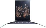 Wonderchef Ruby Curve Flora 90 Cm Auto Clean Wall Mounted Black 1200 CMH Chimney