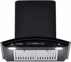 Eurodomo Classy HC TC 60, 2 Baffle Filters, Touch Control, Black, Autoclean ( With Free Installation ) Wall Mounted Chimney