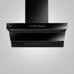 Glen CH 6076 Kitchen Chimney with Double Draft Suction, Inverter Technology, 90 CM Auto Clean Wall Mounted BLACK 1400 CMH Chimney