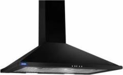 Glen Electric Kitchen Pyramid Chimney, 90 cm Black (6054 BL90DX) Wall Mounted Chimney