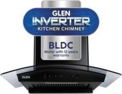 Glen Soundpro AC BLDC 60 cm Auto Clean Curved Glass 60 cm|BLDC Motor|Touch & Gesture Control| Autoclean| Filterless|Powerful Suction | Low Noise Wall Mounted Chimney