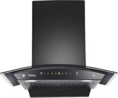 Hindware DIVINA 75 | Filter Less | Powerful Suction | 3 Speed Gesture Control | Auto Clean Wall Mounted Black 1200 CMH Chimney