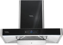 Hindware Optimus i pro 90 Auto Clean | Maxx Technology | T Shape | Filterless | IOT Enabled | Touch with Gesture Control, Motion Sensor | Energy Efficient LED Light | Powerful Suction | Wall Mounted Black, Inox 1400 CMH Chimney