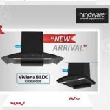 Hindware VIVIANA BLDC 90 Auto Clean Wall Mounted BLACK 1450 CMH Chimney