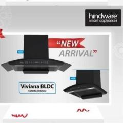 Hindware VIVIANA BLDC 90 Auto Clean Wall Mounted BLACK 1450 CMH Chimney