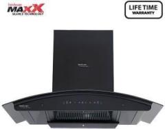 Hindware ZINNIA BLK 90 | MaxX SILENCE CHIMNEY | Filterless | 4 Speed Gesture Control | Auto Clean Wall Mounted Black 1350 CMH Chimney