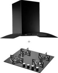 Kaff ELFDHC60+NE4B60GF Auto Clean Wall Mounted Chimney with Built in Hob