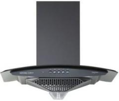 Kutchina 3rd Generation Dry Autoclean Curvy 60 cm Chimney Wall Mounted Chimney (Black, 1000 m3/hr)