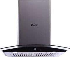 Seavy Stainless Steel 60 Auto Clean Wall Mounted Chimney (Silver, 1100 m3/hr)