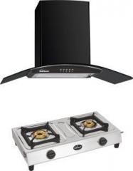 Sunflame CHIMNEY BELLA WITH 2 BURNER SHAKTI Wall Mounted Chimney