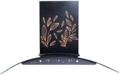 Wonderchef Ruby Curve Flora 90 cm Auto Clean Wall Mounted Black 1200 CMH Chimney