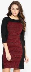 And Maroon Colored Printed Bodycon Dress women