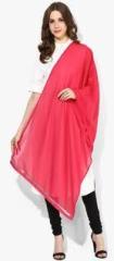 Wishful By W Pink Embellished Poly Georgette Dupatta women