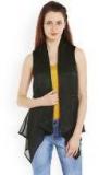 109f Black Solid Shrug Women